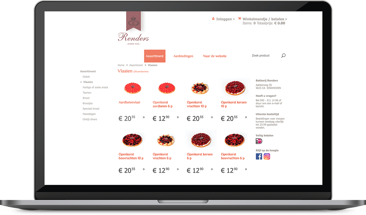 Bakkerij Renders Webwinkel